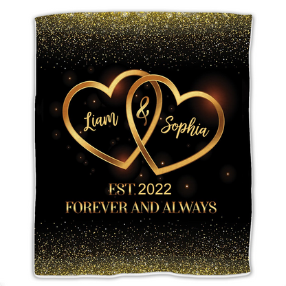 Couple - Forever And Always - Personalized Blanket