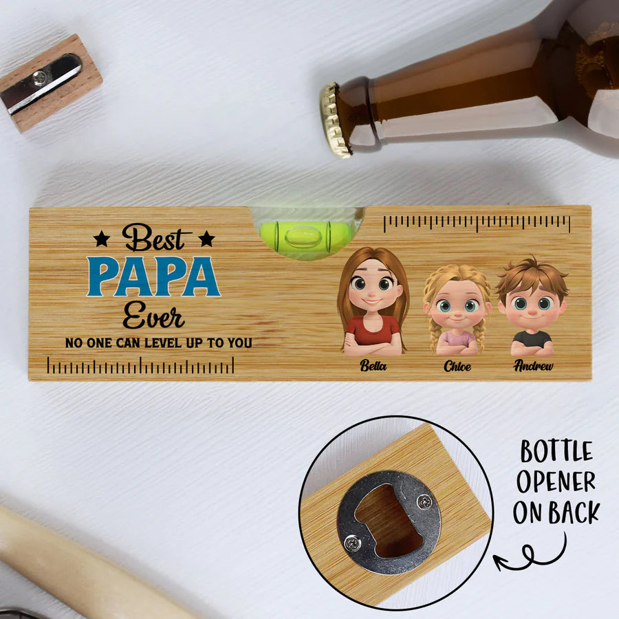 No One Measures Up To You - Personalized Custom Wooden Spirit Level Bottle Opener