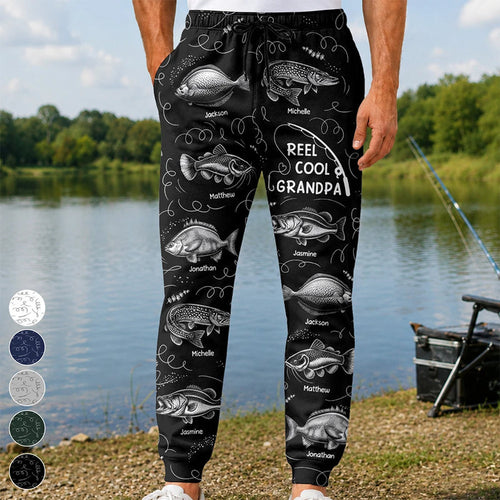 Reel Cool Grandpa Dad - Personalized Sweatpants