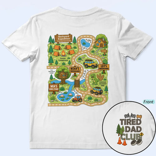 Dinosaur Road Car Race Track Tired Dad Club Funny - Personalized T Shirt