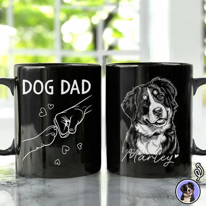 Custom Photo Pencil Sketch Best Dad Papa Ever - Personalized Mug