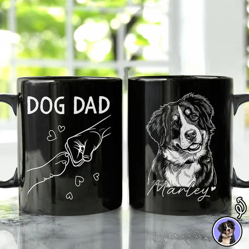 Custom Photo Pencil Sketch Best Dad Papa Ever - Personalized Mug
