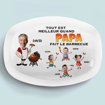 Planche De Grill Personnalisée Avec Photo – Cadeau Humoristiques Pour Papa, Papi – Plateau De Grilles Unique
