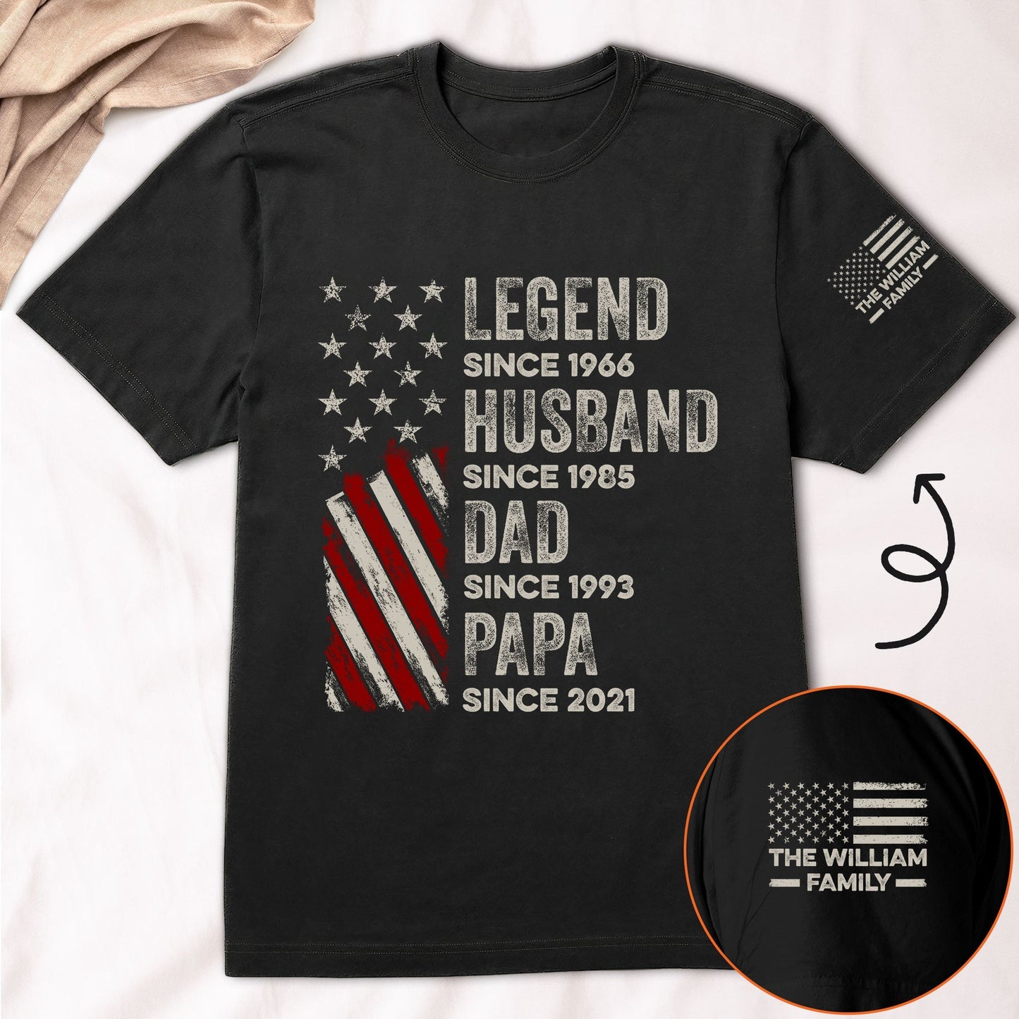 Father's Day Gifts, Legend, Husband, Dad And Grandpa Custom Family Name - Personalized Shirt