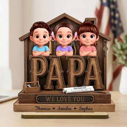 Papa Home Tools We Love You - Personalized Wooden Plaque - Father's Day Gift for Grandpa, Dad