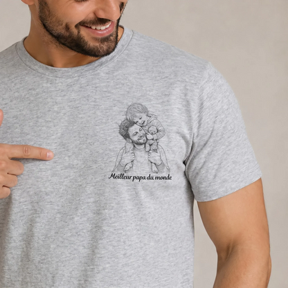 T-Shirt Imprimé Au Dos Personnalisé Photo – Cadeau Pour Papa, Maman – Meilleure maman du monde