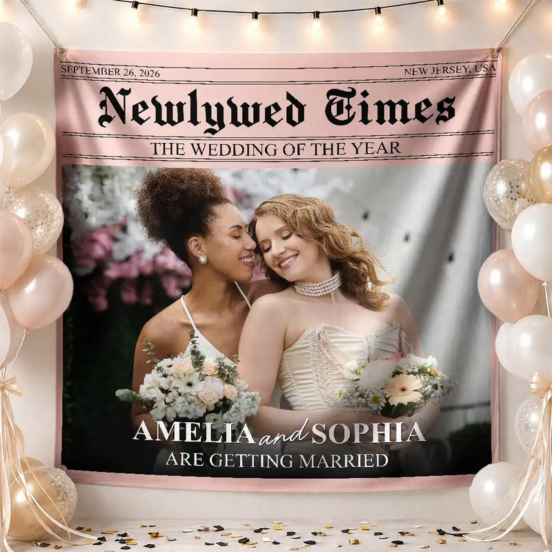 Custom Photo The Wedding Times - Personalized Backdrop