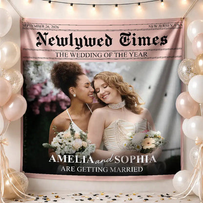 Custom Photo The Wedding Times - Personalized Backdrop