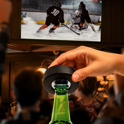 Our First Father's Day Together - Personalized Hockey Puck Bottle Opener