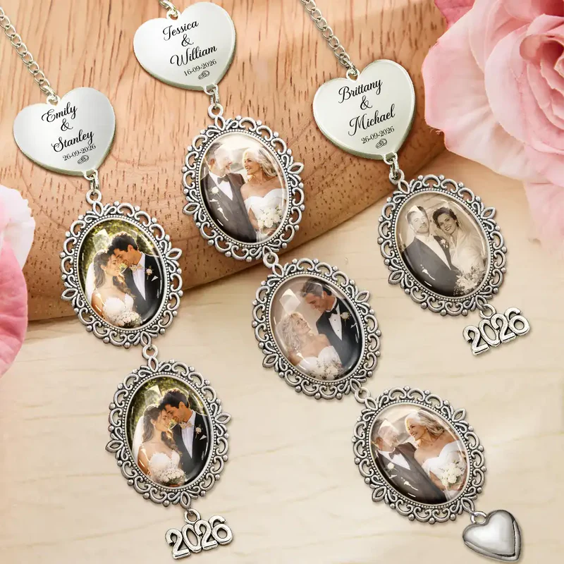 Custom Photo Couple Wedding Day - Personalized Wedding Charm