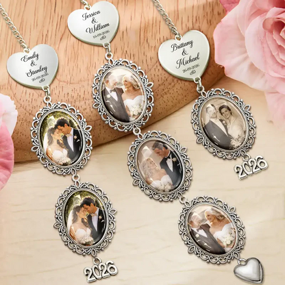 Custom Photo Couple Wedding Day - Personalized Wedding Charm