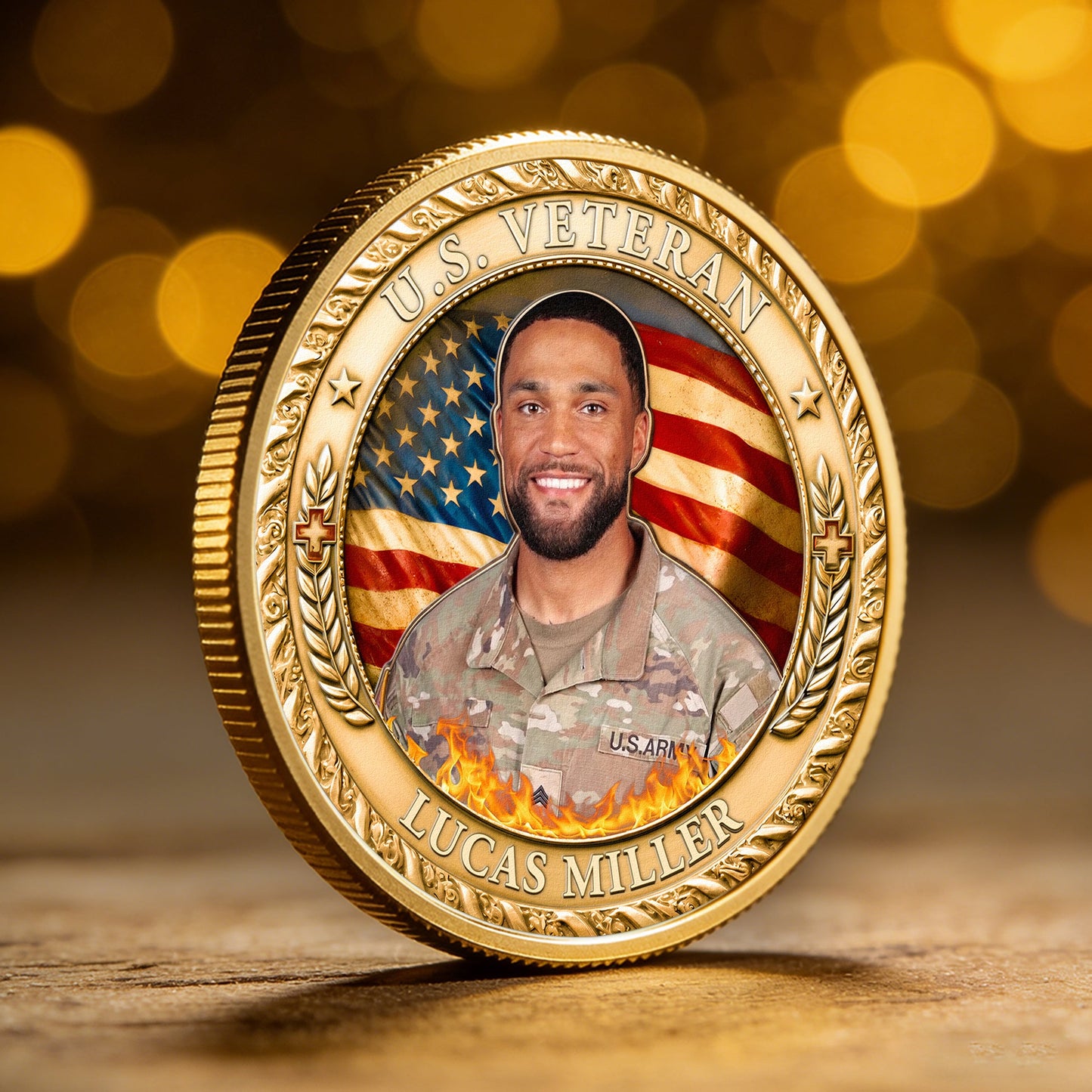 U.S. Veteran 250 Years Of Freedom Custom Photo - Personalized Coin