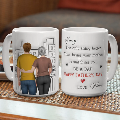Watching You Be Caring Dad - Personalized Custom 3D Inflated Effect Mug