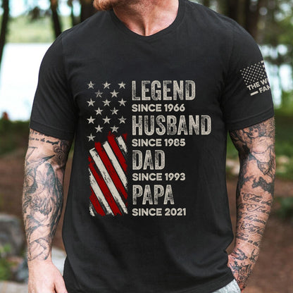 Father's Day Gifts, Legend, Husband, Dad And Grandpa Custom Family Name - Personalized Shirt