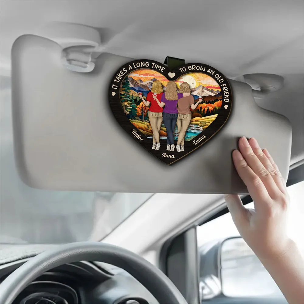 Bestie Old Friends Take Time To Grow - Personalized Custom Car Visor Clip