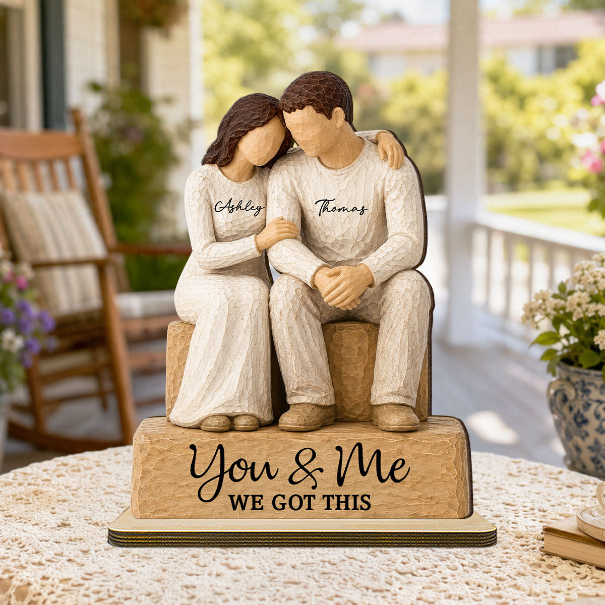 Rustic Sentimental Couple Forever Together - Personalized Wooden Plaque - Anniversary Gift For Couple