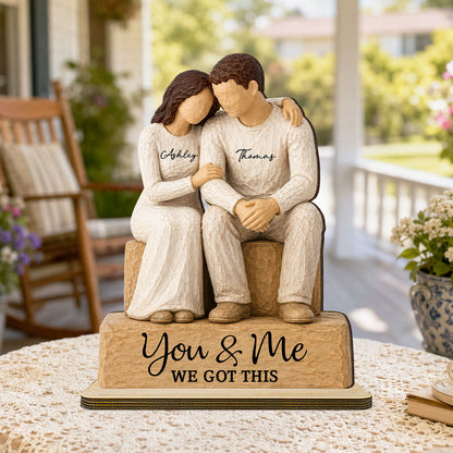 Rustic Sentimental Couple Forever Together - Personalized Wooden Plaque - Anniversary Gift For Couple