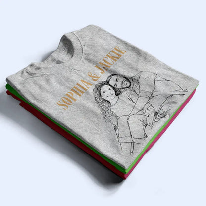 Custom Photo White Pencil Sketch Art You And Me We Got This - Personalized T Shirt