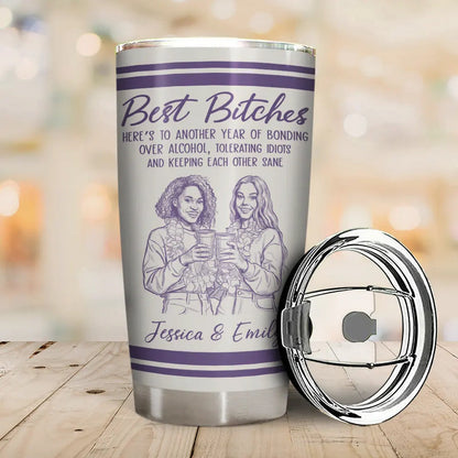 Custom Photo Pencil Sketch We're Not Sugar And Spice And Everything Nice We're Sage And Hood - Personalized Tumbler