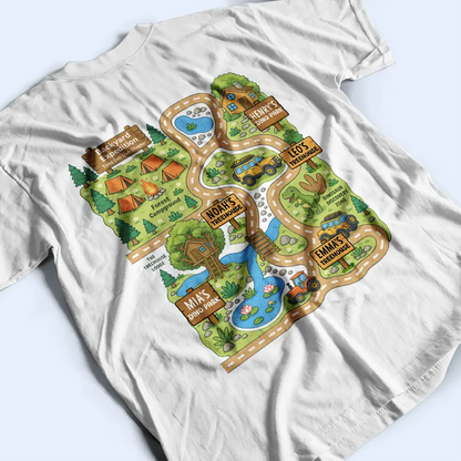 Dinosaur Road Car Race Track Tired Dad Club Funny - Personalized T Shirt