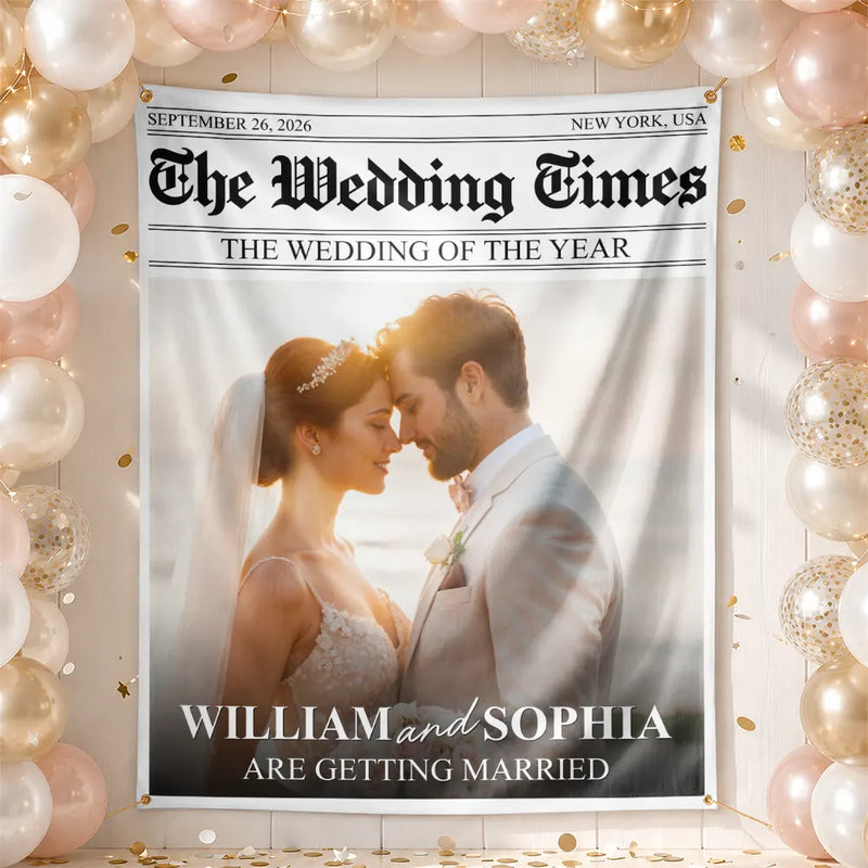 Custom Photo The Wedding Times - Personalized Backdrop