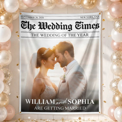 Custom Photo The Wedding Times - Personalized Backdrop