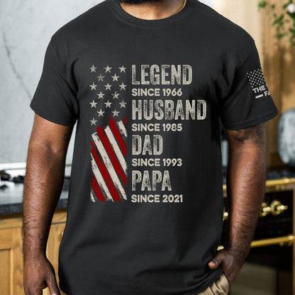 Father's Day Gifts, Legend, Husband, Dad And Grandpa Custom Family Name - Personalized Shirt