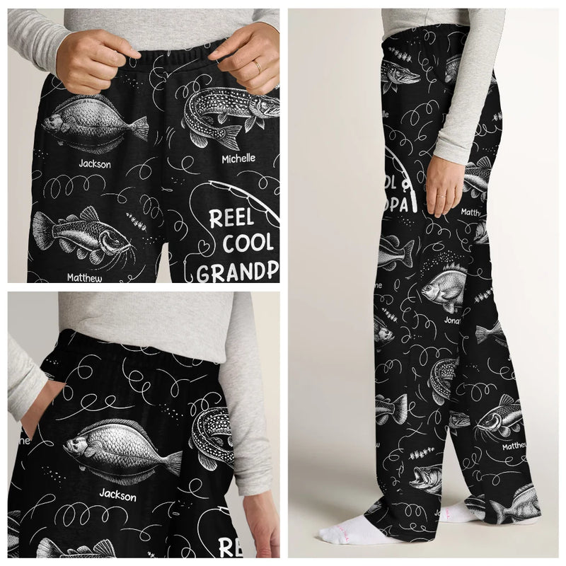 Reel Cool Grandpa Dad - Personalized Sweatpants