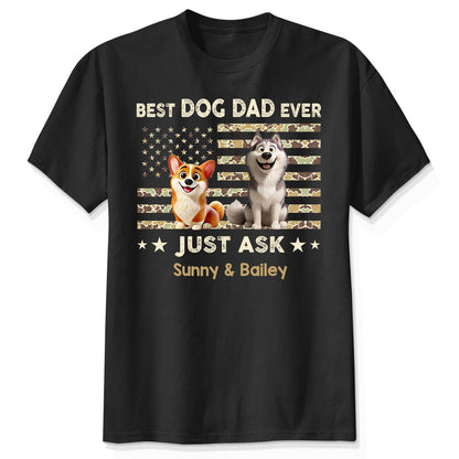 Best Dog Dad Ever Trendy Camouflage Pattern - Personalized Shirt - Father's Day Gift For Dog Dad, Dog Lovers