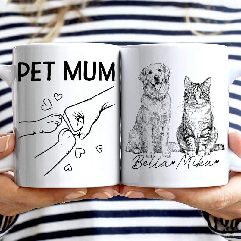 Custom Photo Pencil Sketch Best Dad Papa Ever - Personalized Mug