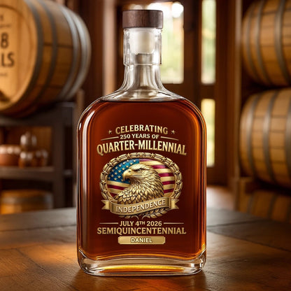 Custom Liquor Decanter - America 250th Anniversary Gifts For Women, Men - Proud Hearts Stand Tall