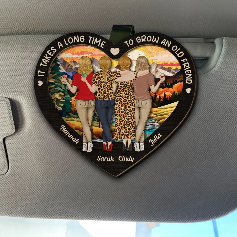 Bestie Old Friends Take Time To Grow - Personalized Custom Car Visor Clip