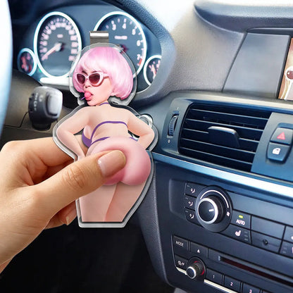 Custom Photo Hope Your Day Is Nice - Personalized Squishy Acrylic Car Visor Clip