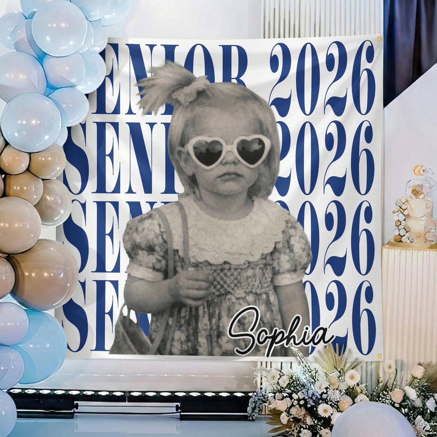 Senior Custom Vintage Photo - Personalized Backdrop