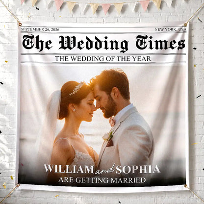 Custom Photo The Wedding Times - Personalized Backdrop