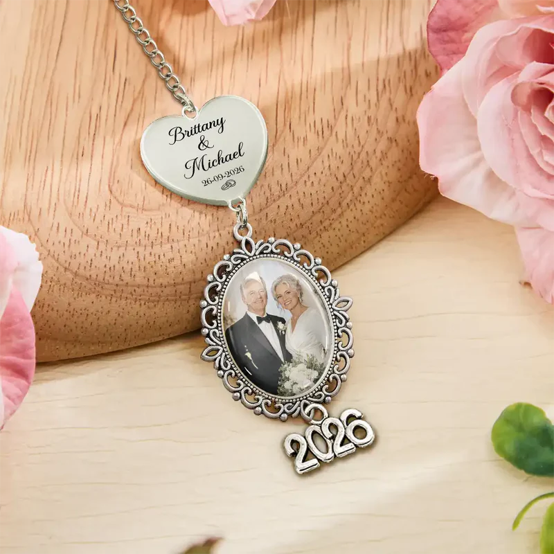 Custom Photo Couple Wedding Day - Personalized Wedding Charm