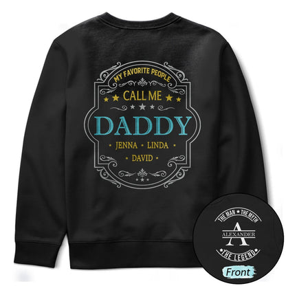 My Favorite People Call Me Grandpa Dad Vintage Label - Personalized T Shirt
