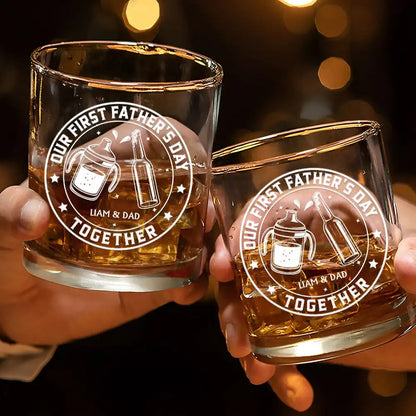 Our First Father's Day Together - Personalized Whiskey Glass