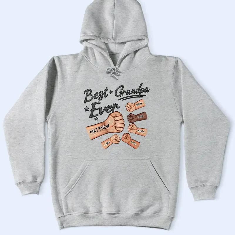 Best Dad Ever Hand Punch 3D Effect - Personalized T Shirt