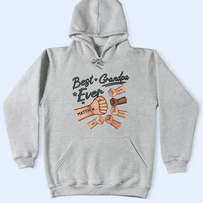 Best Dad Ever Hand Punch 3D Effect - Personalized T Shirt
