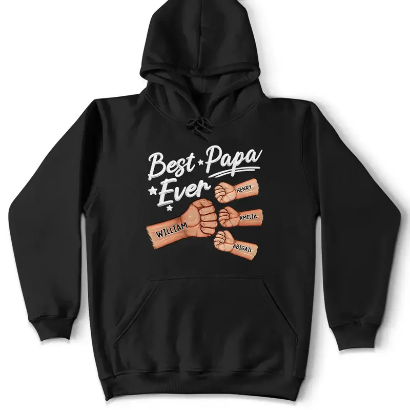 Best Dad Ever Hand Punch 3D Effect - Personalized T Shirt