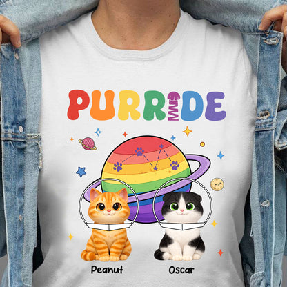 Purride Cat Mom Cat Dad LGBT Pride Month - Personalized Shirt - Gift for Cat Lovers