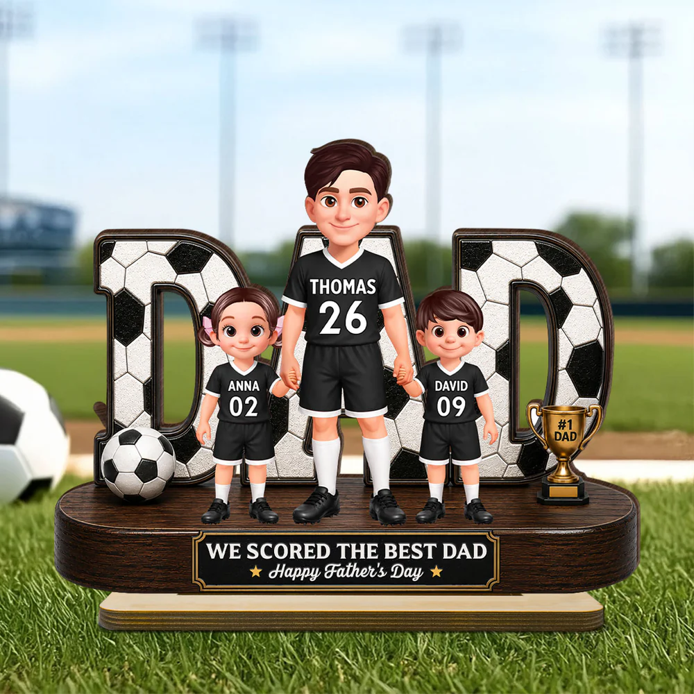Soccer Dad Legend We Scored The Best Dad - Personalized Wooden Plaque - Father's Day Gift For Dad, Husband, Soccer Lovers