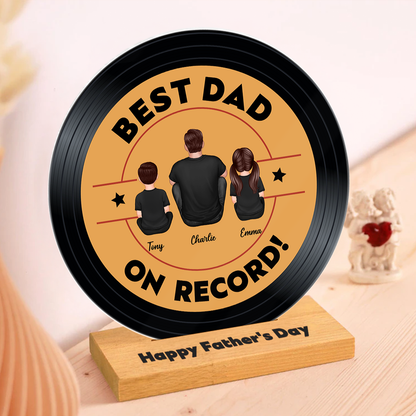 Best Dad Grandpa On Record Personalized Acrylic Record Plaque| Coolest Father's Day Gift For Dad, Grandpa