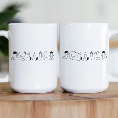 Custom Name With Naughty - Funny Gifts For Coworkers, Friends, Wife - Personalized Mug