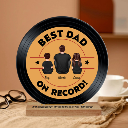 Best Dad Grandpa On Record Personalized Acrylic Record Plaque| Coolest Father's Day Gift For Dad, Grandpa