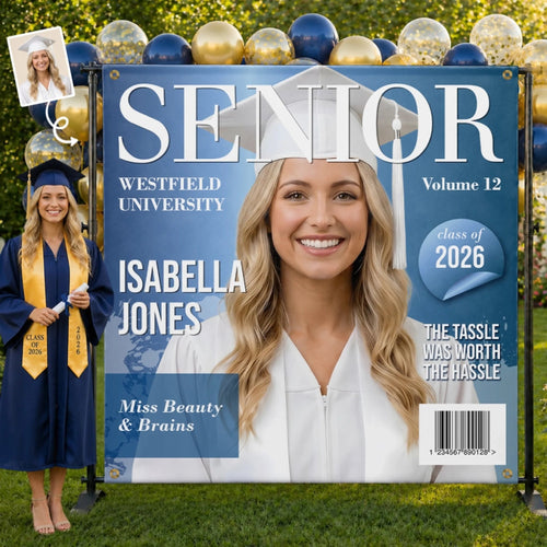 Custom Photo Backdrop - Personalized Graduation Gifts For Him, Her - Go Shine In The Future