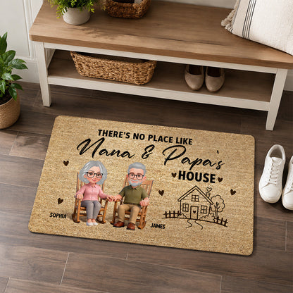 No Place Like Grandparents' House - Personalized Doormat - Home Decor Gift, Grandkids Welcome Decorations