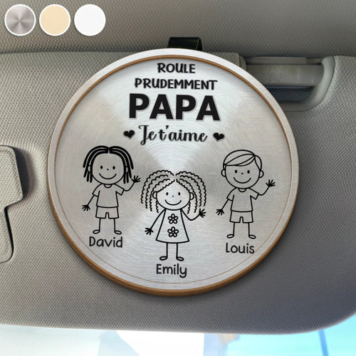 Clip de pare-soleil personnalisé – Cadeau pour papa – Prends garde en roulant
