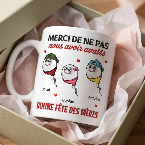 Mug Personnalisé À Effet Imprimé 3D Gonflé – Cadeau Fête des Mères pour Maman – Bonjour, Notre Mère